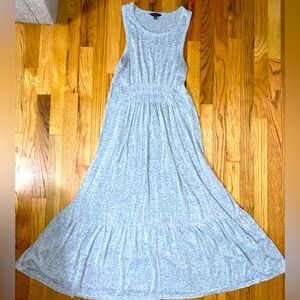 Lucky Brand Women’s Medium Gray Sleeveless Maxi Dress Tie Waist